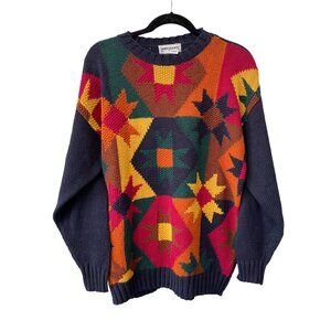 Vintage 90s Lord Isaacs Sweater Size Medium Crewneck Art To Wear Deadstock NEW